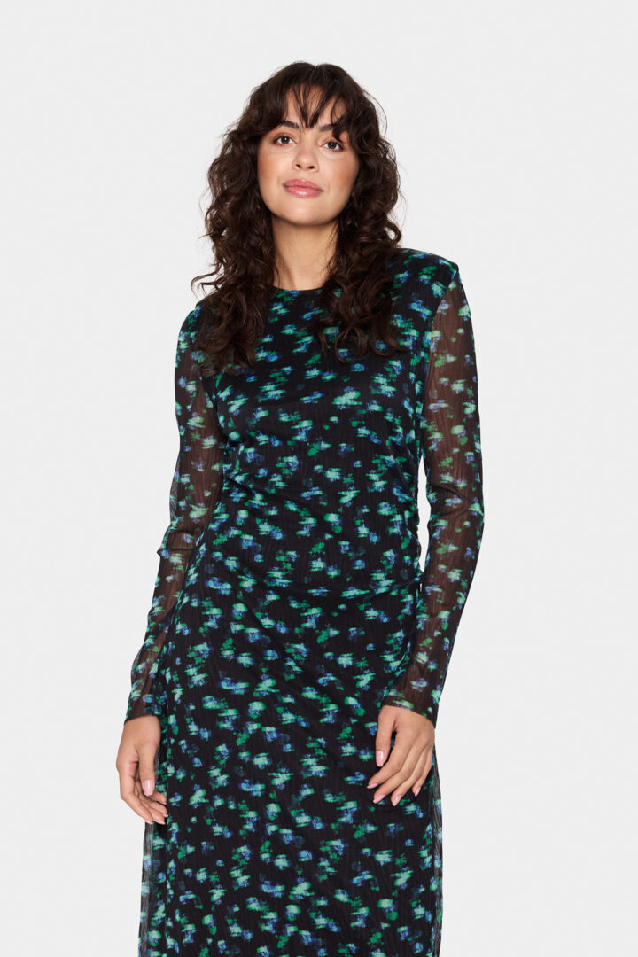 HaliejadeSZ Dress - Black Blurry Mini Blooms