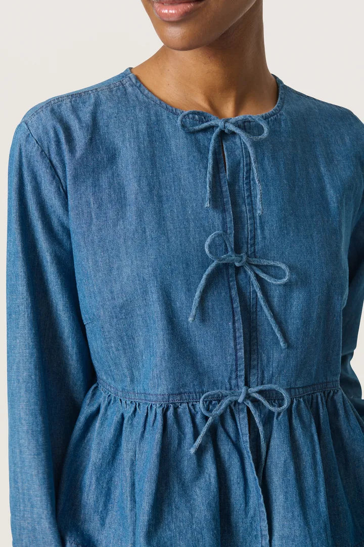 SLChamy Shirt Blouse - Medium Blue Denim