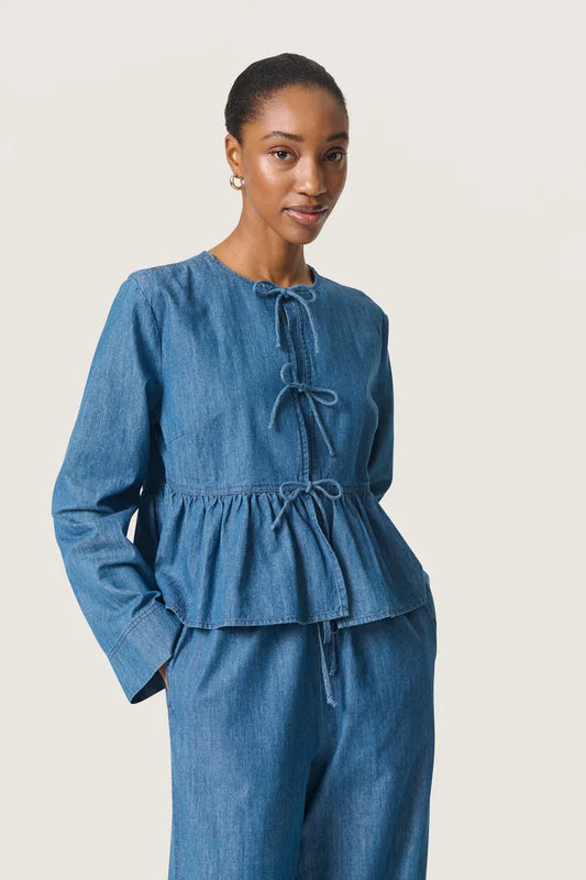 SLChamy Shirt Blouse - Medium Blue Denim