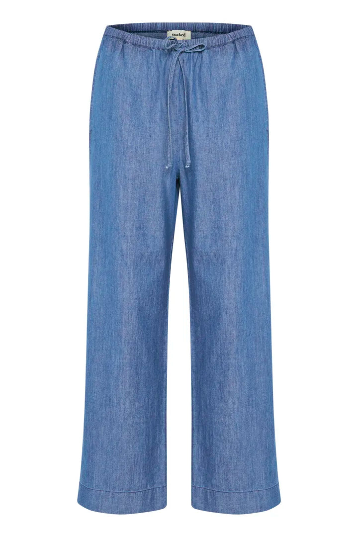 SLChamy Faustina Trousers - Medium Blue Denim