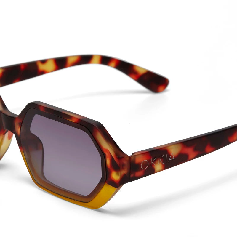 Andrea Hexagonal Sunglasses - Havana Yellow