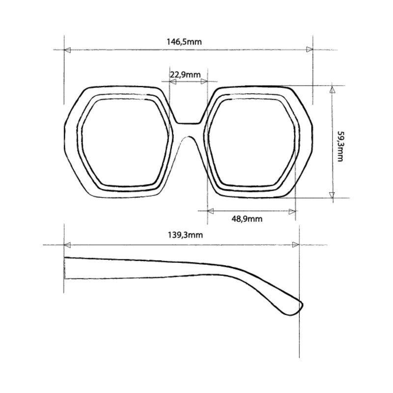 Emma Hexagonal Sunglasses - Deco Green