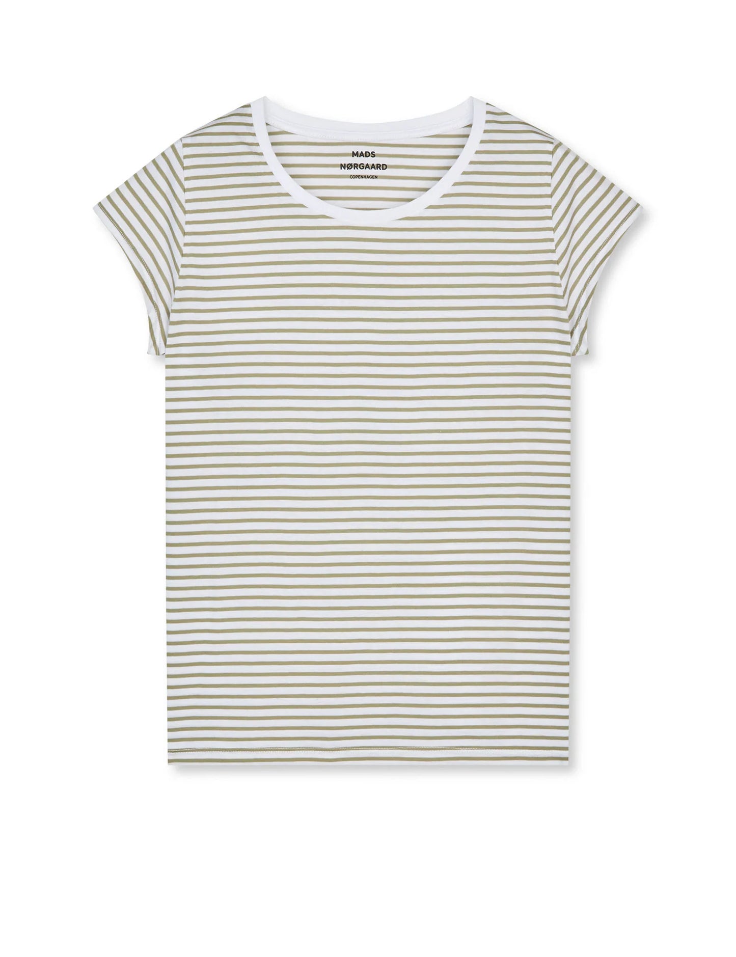 Fine Jersey Stripe Teasy Tee - Brilliant White / Overland Trek