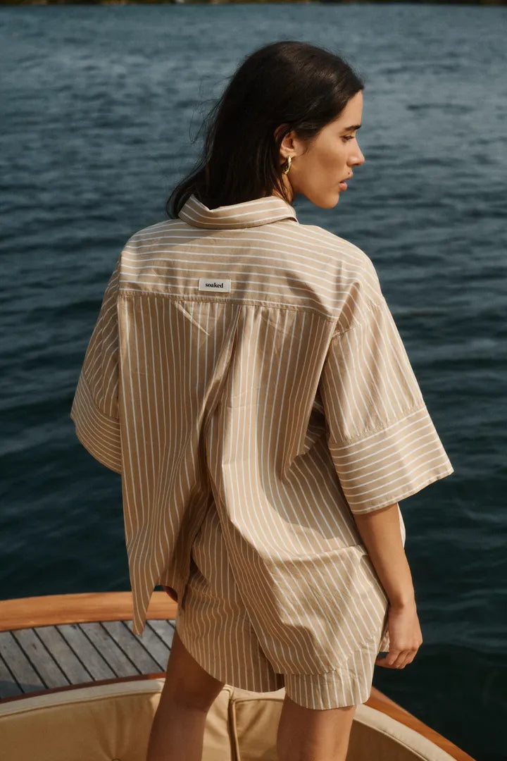 SLKaily Short Sleeve Shirt - Travertine Stripes