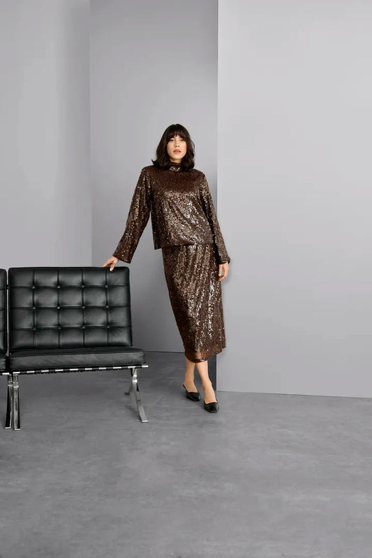 KAziggy Sequin Skirt - Black Coffee