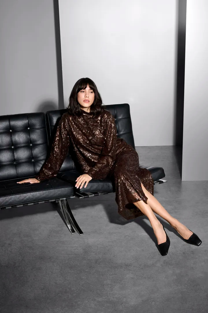 KAziggy Sequin Skirt - Black Coffee