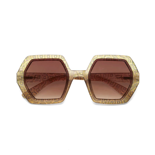 Emma Hexagonal Sunglasses - Deco Green