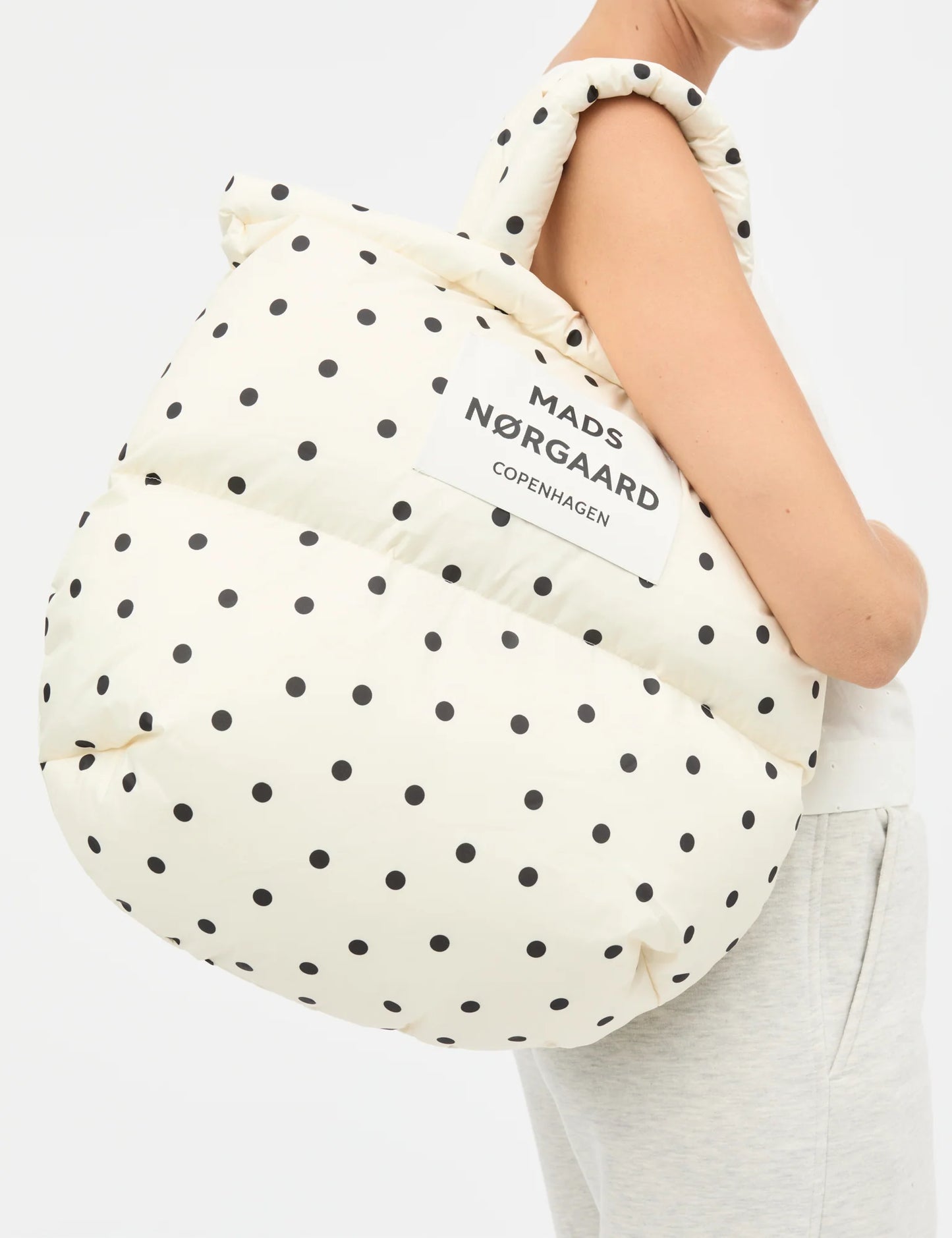 Light Ripstop Pillow Bag - White With Dots