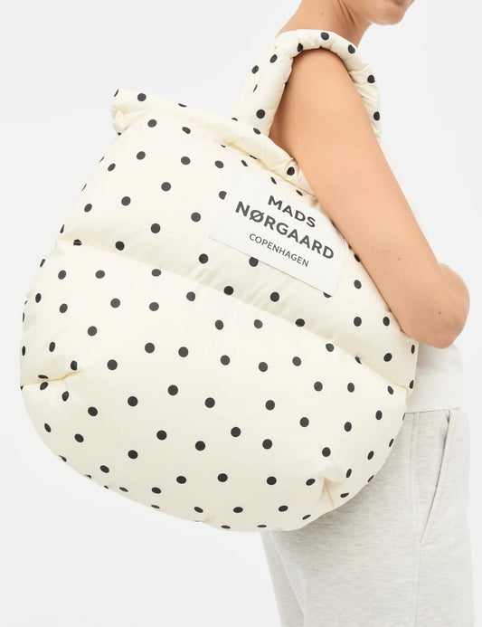 Light Ripstop Pillow Bag - White With Dots