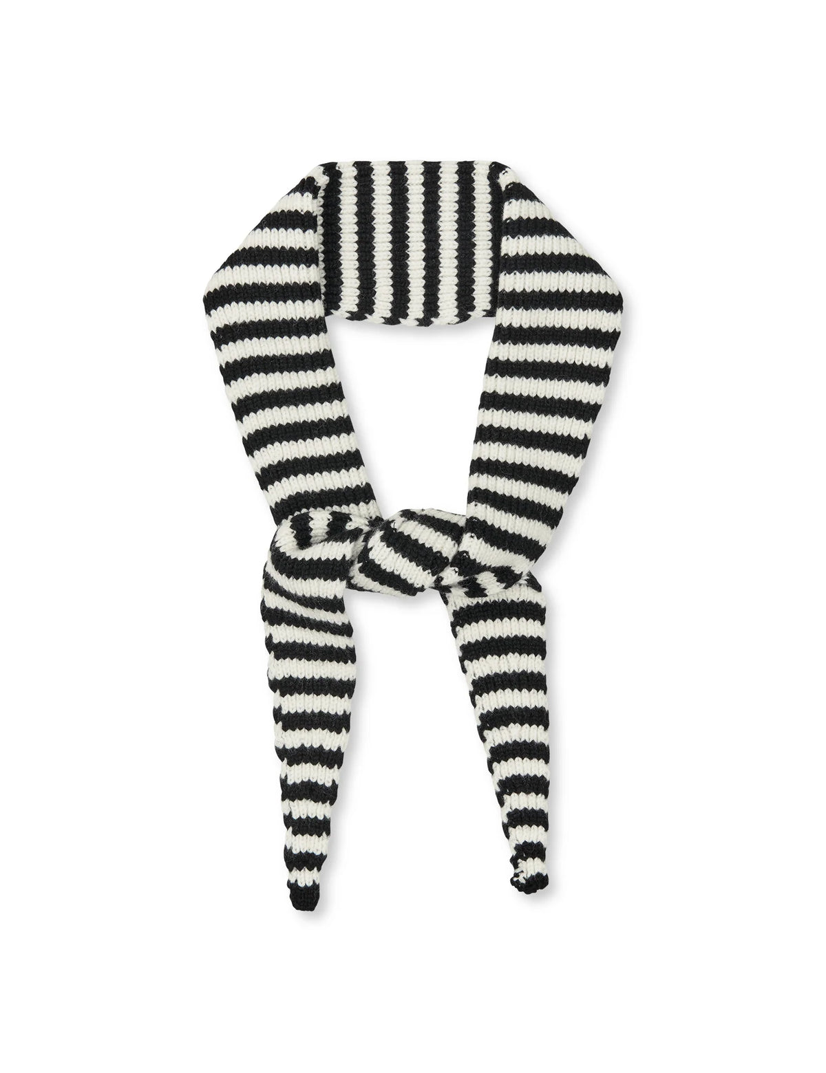 One Wool Mono Stripe Scarf - Black / Vanilla Ice