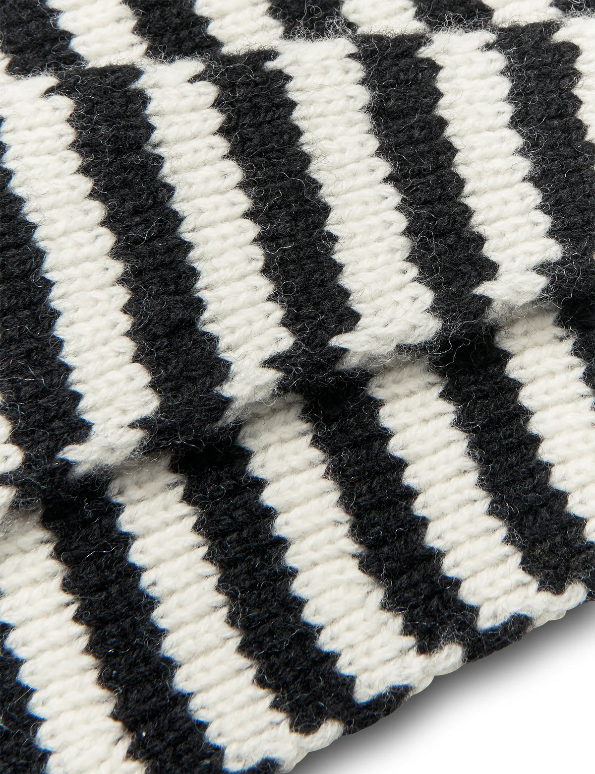 One Wool Mono Stripe Scarf - Black / Vanilla Ice