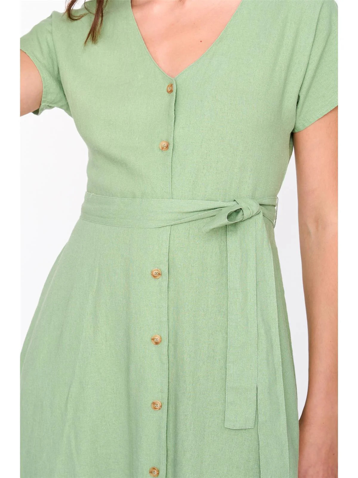 Tea Dress - Green Lichen