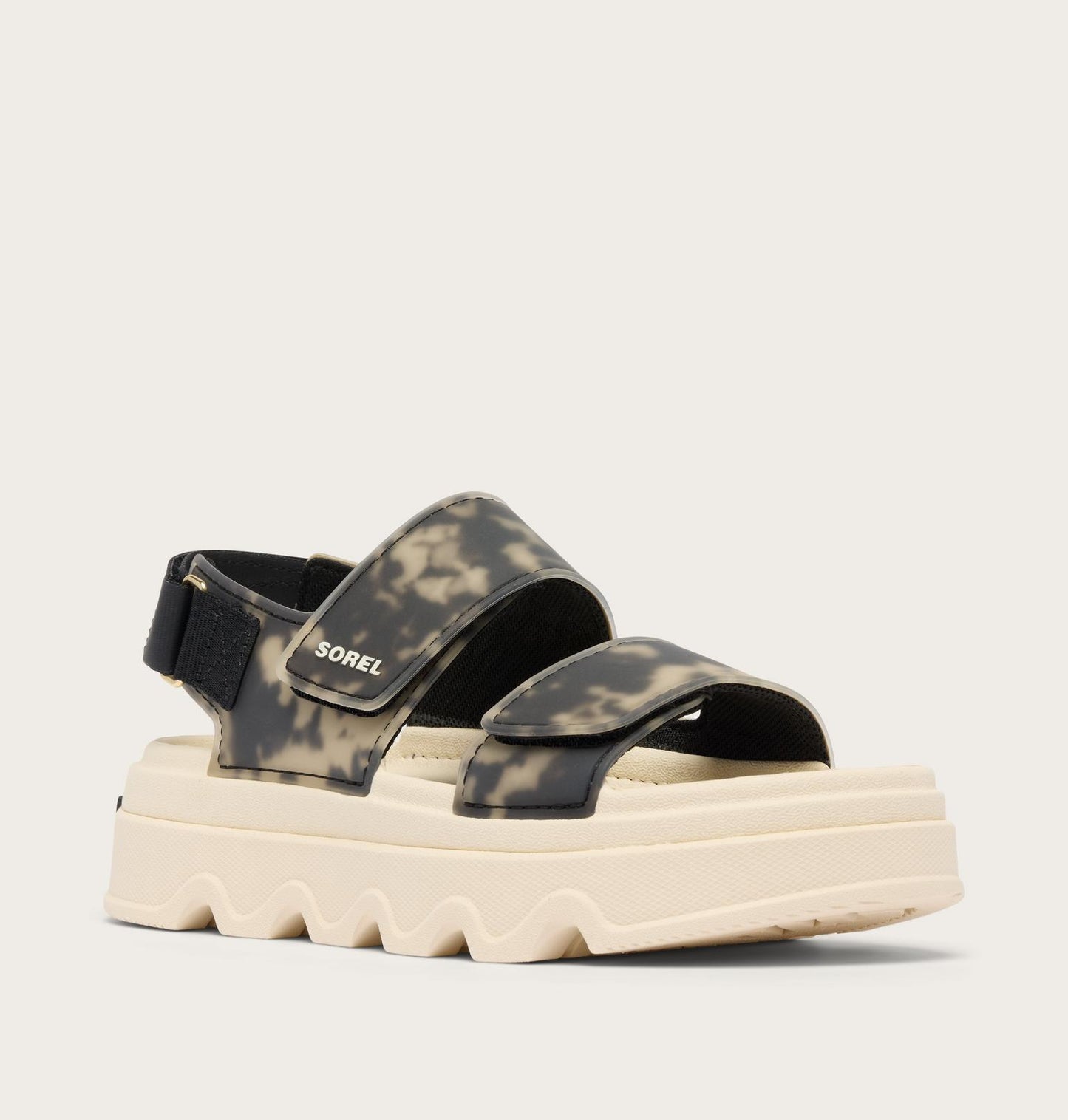Kinetic Sunchase Ankle Strap Platform Sandal - Black & Chalk