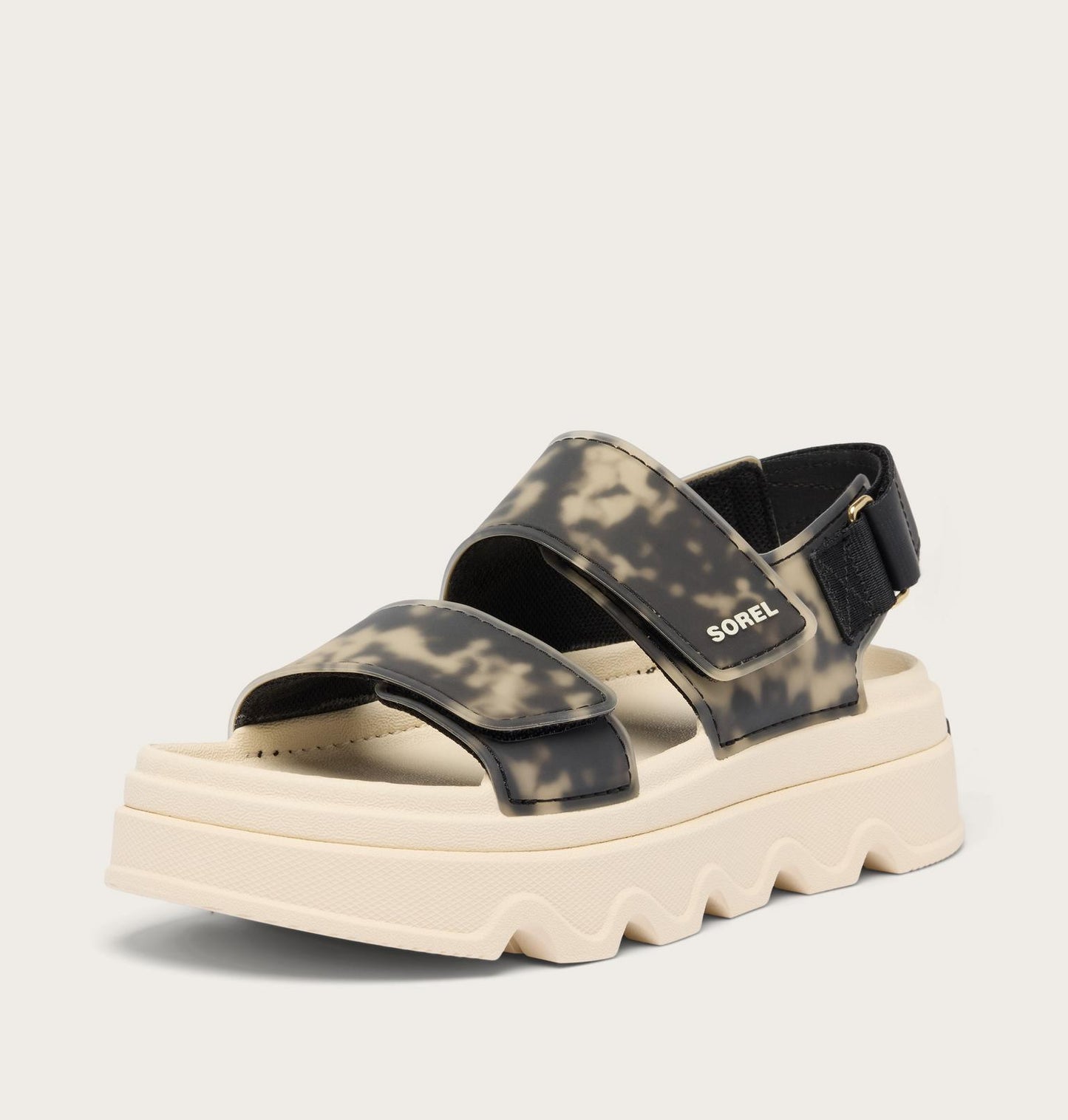 Kinetic Sunchase Ankle Strap Platform Sandal - Black & Chalk