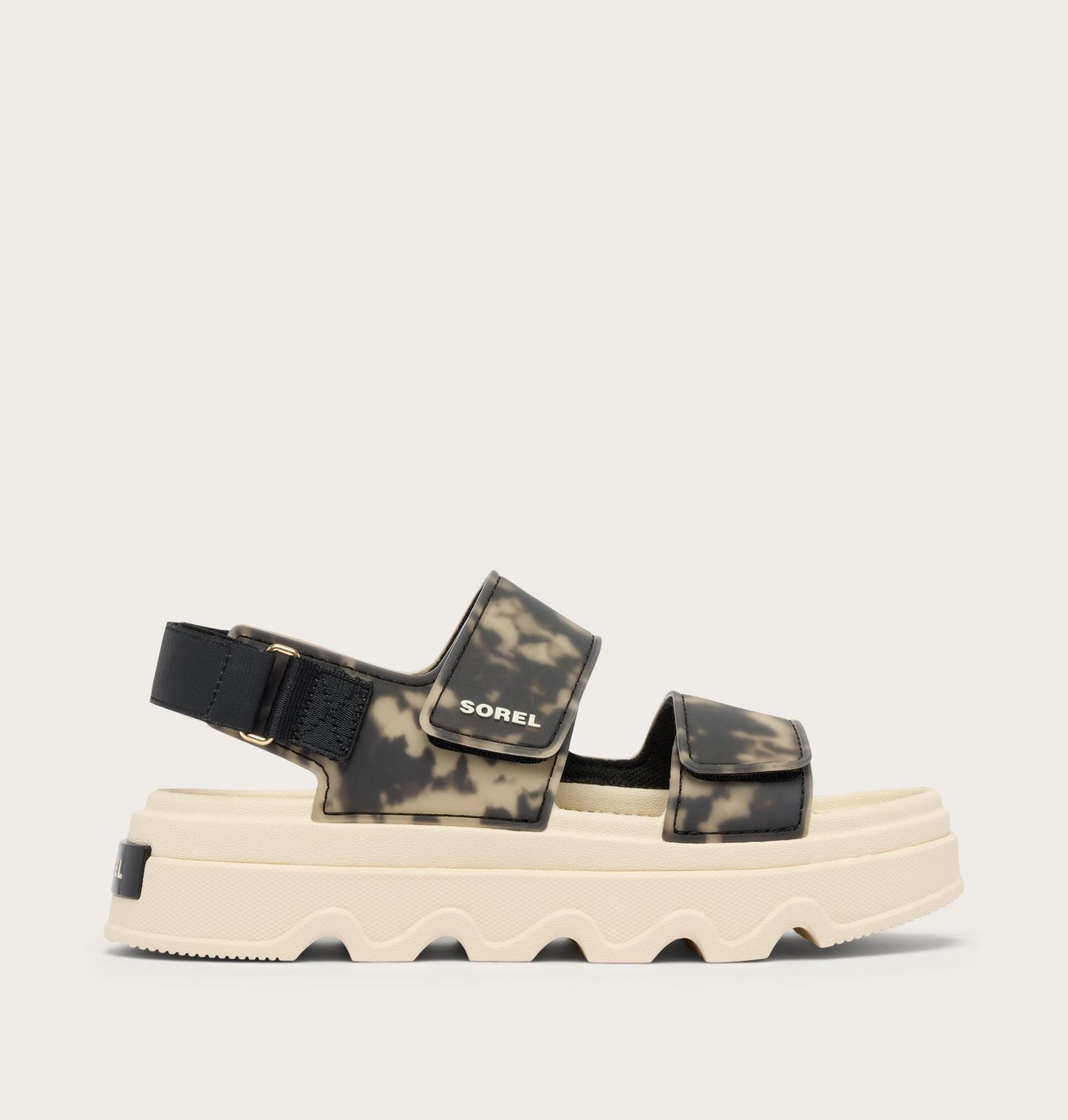 Kinetic Sunchase Ankle Strap Platform Sandal - Black & Chalk