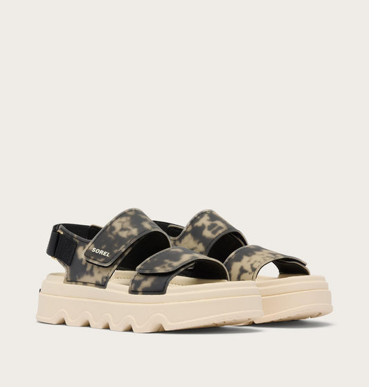 Kinetic Sunchase Ankle Strap Platform Sandal - Black & Chalk