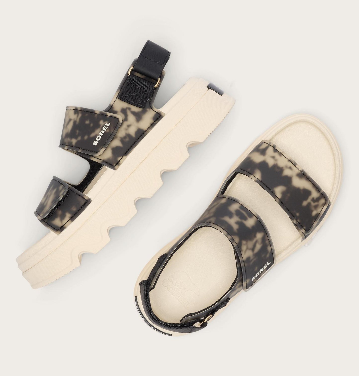 Kinetic Sunchase Ankle Strap Platform Sandal - Black & Chalk