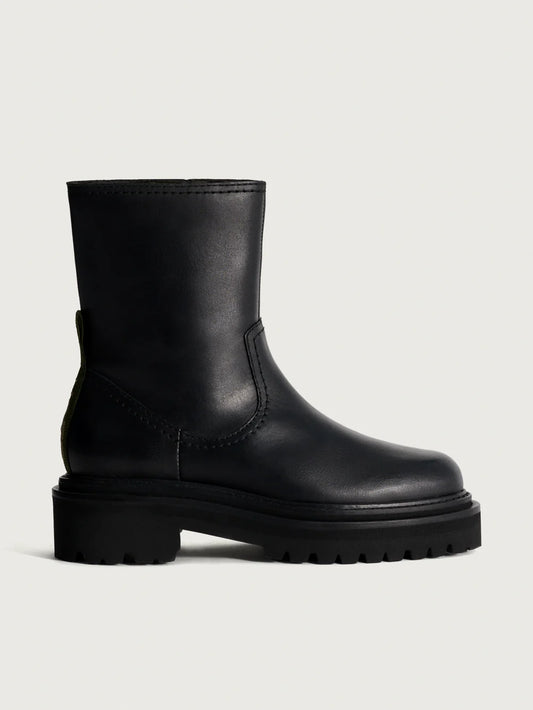 Office Leather Boots - Black