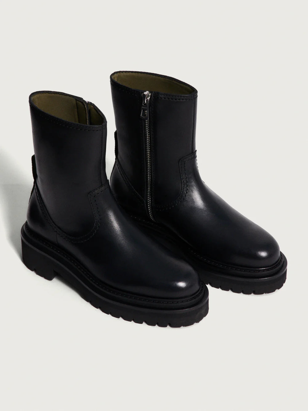 Office Leather Boots - Black