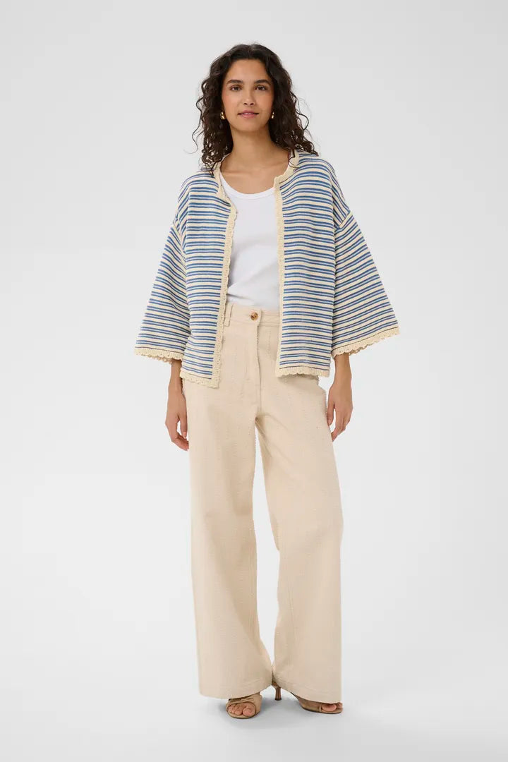 RileySZ Cardigan - Vallarta Turtle Dove Stripe