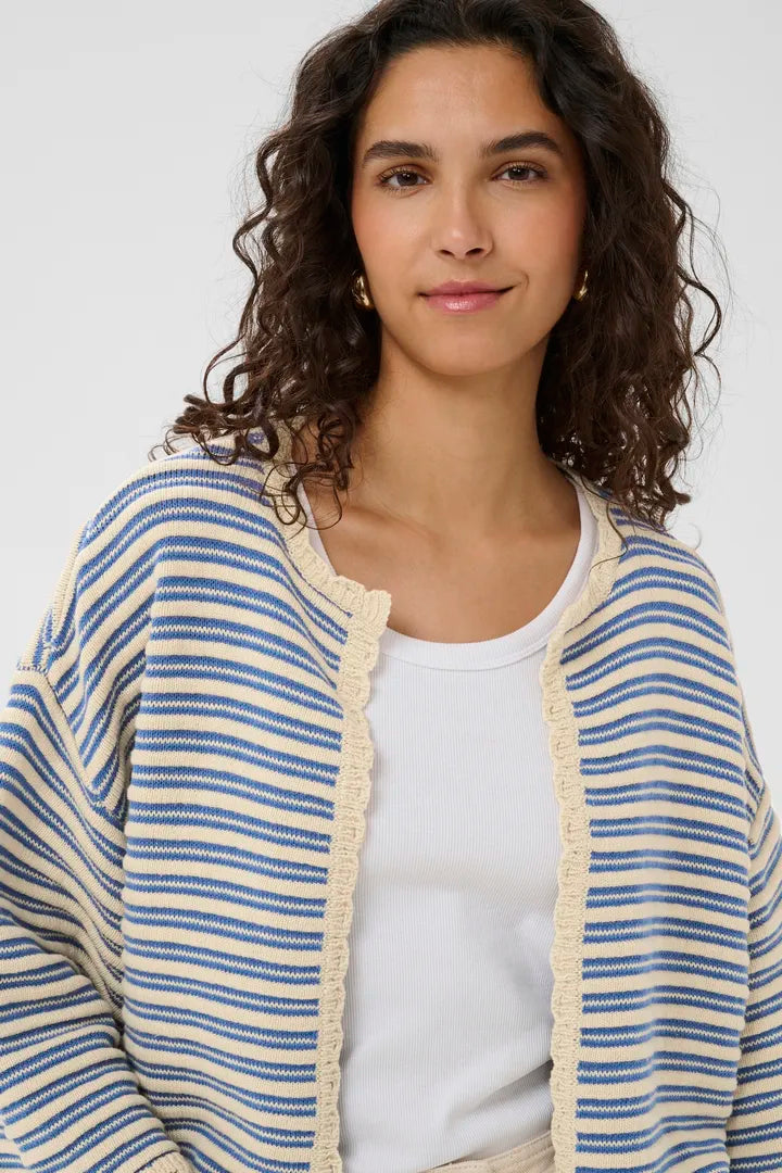 RileySZ Cardigan - Vallarta Turtle Dove Stripe