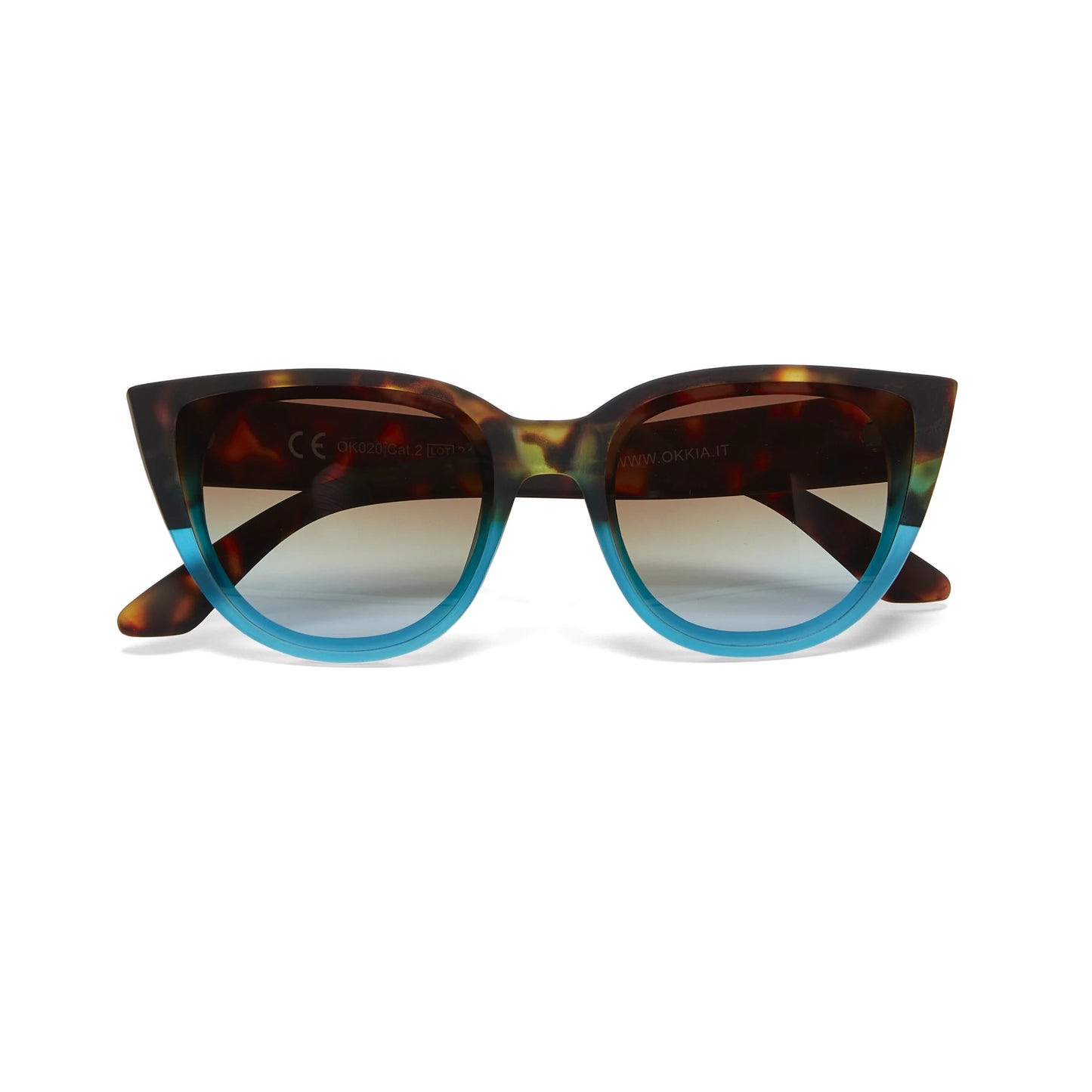 Silvia Cats Eye Sunglasses- Havana & Blue