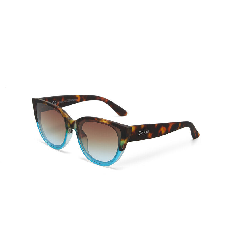 Silvia Cats Eye Sunglasses - Havana Blue