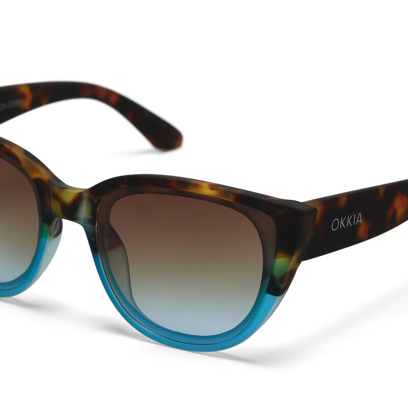 Silvia Cats Eye Sunglasses - Havana Blue