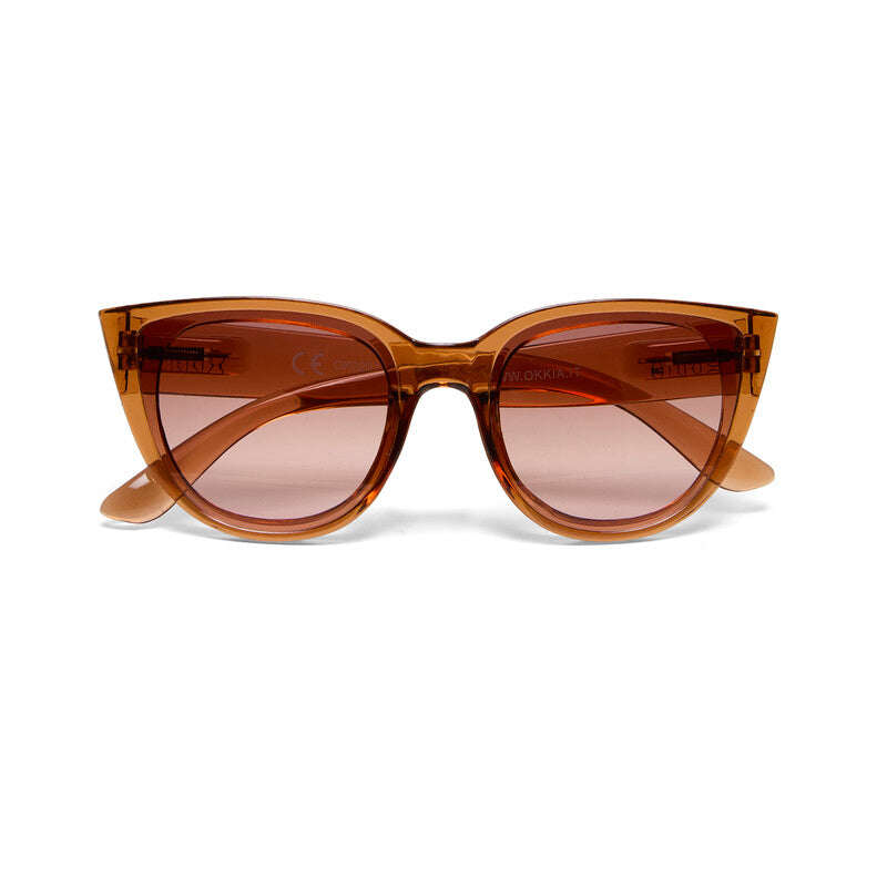 Silvia Cats Eye Sunglasses - Transparent Brown