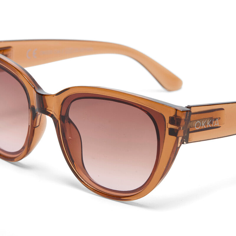 Silvia Cats Eye Sunglasses - Transparent Brown