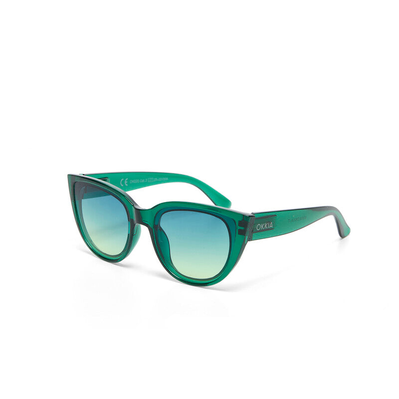 Silvia Cats Eye Sunglasses - Transparent Green