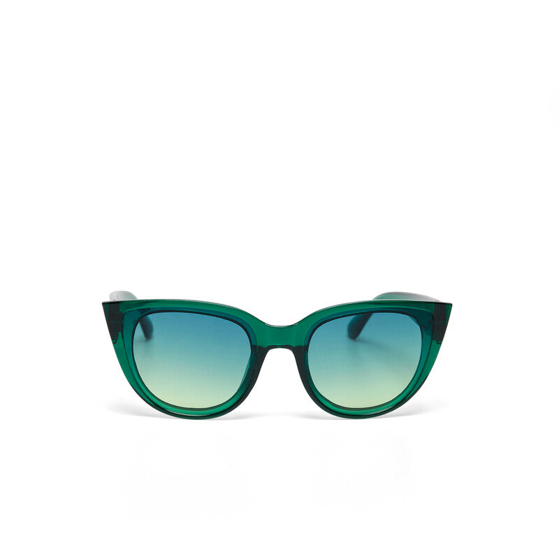Silvia Cats Eye Sunglasses - Transparent Green