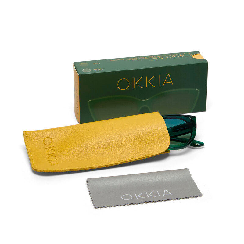 Silvia Cats Eye Sunglasses - Transparent Green