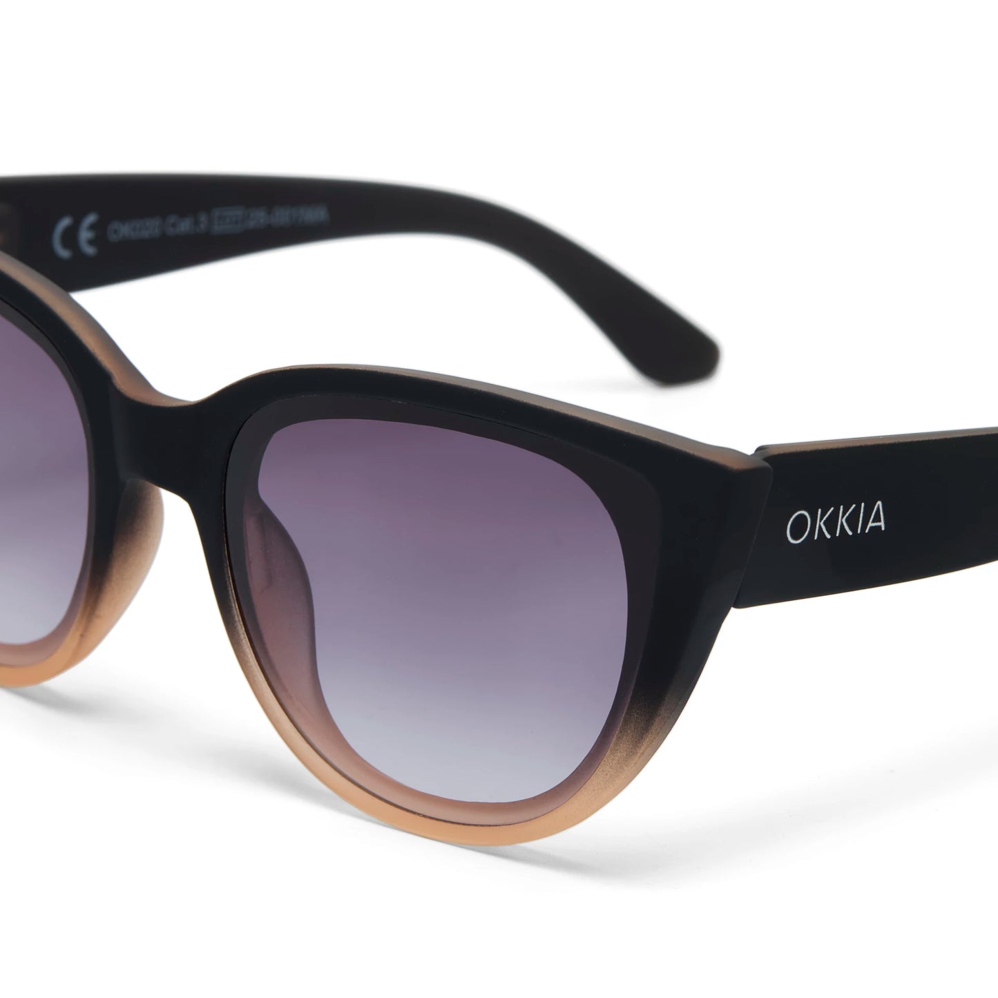 Silvia Cats Eye Sunglasses- Shaded Rose & Black