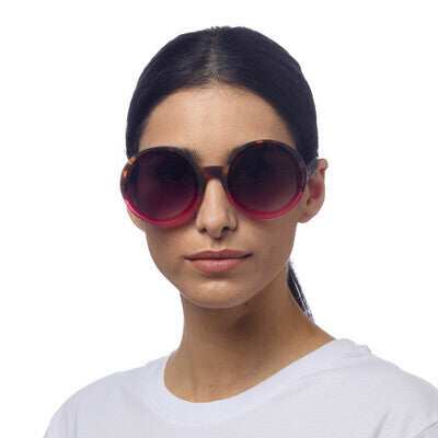 Monica Round Sunglasses - Pink Havana
