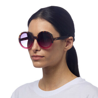 Monica Round Sunglasses - Pink Havana