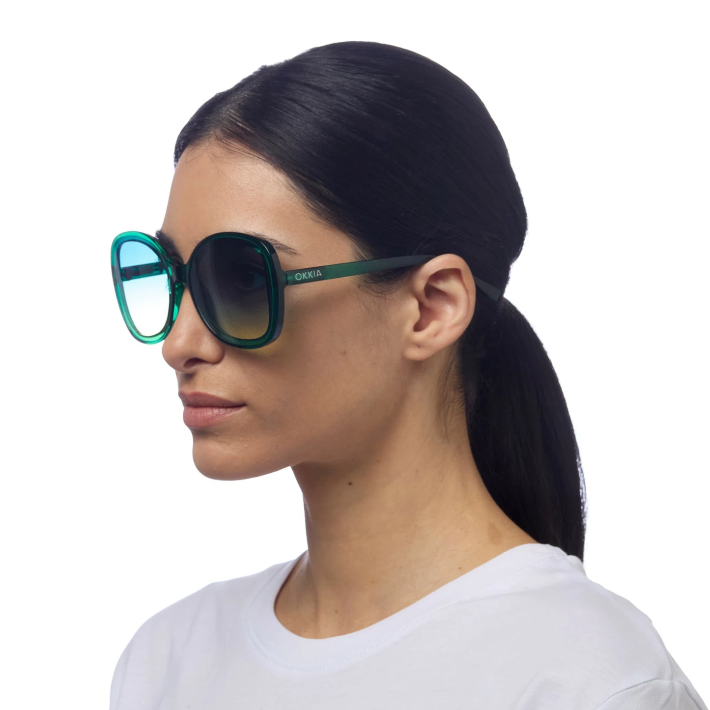 Anna Butterfly Sunglasses - Transparent Green
