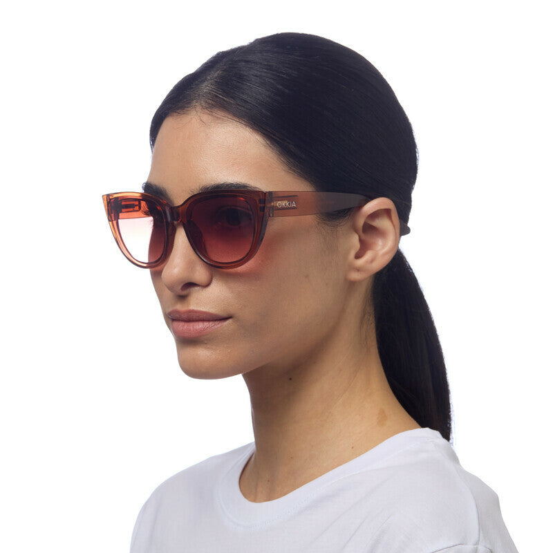 Silvia Cats Eye Sunglasses - Transparent Brown
