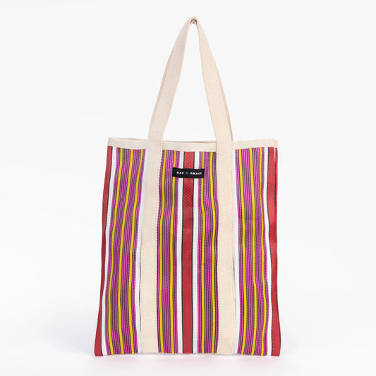 Recycled Plastic Red & Pink Tote