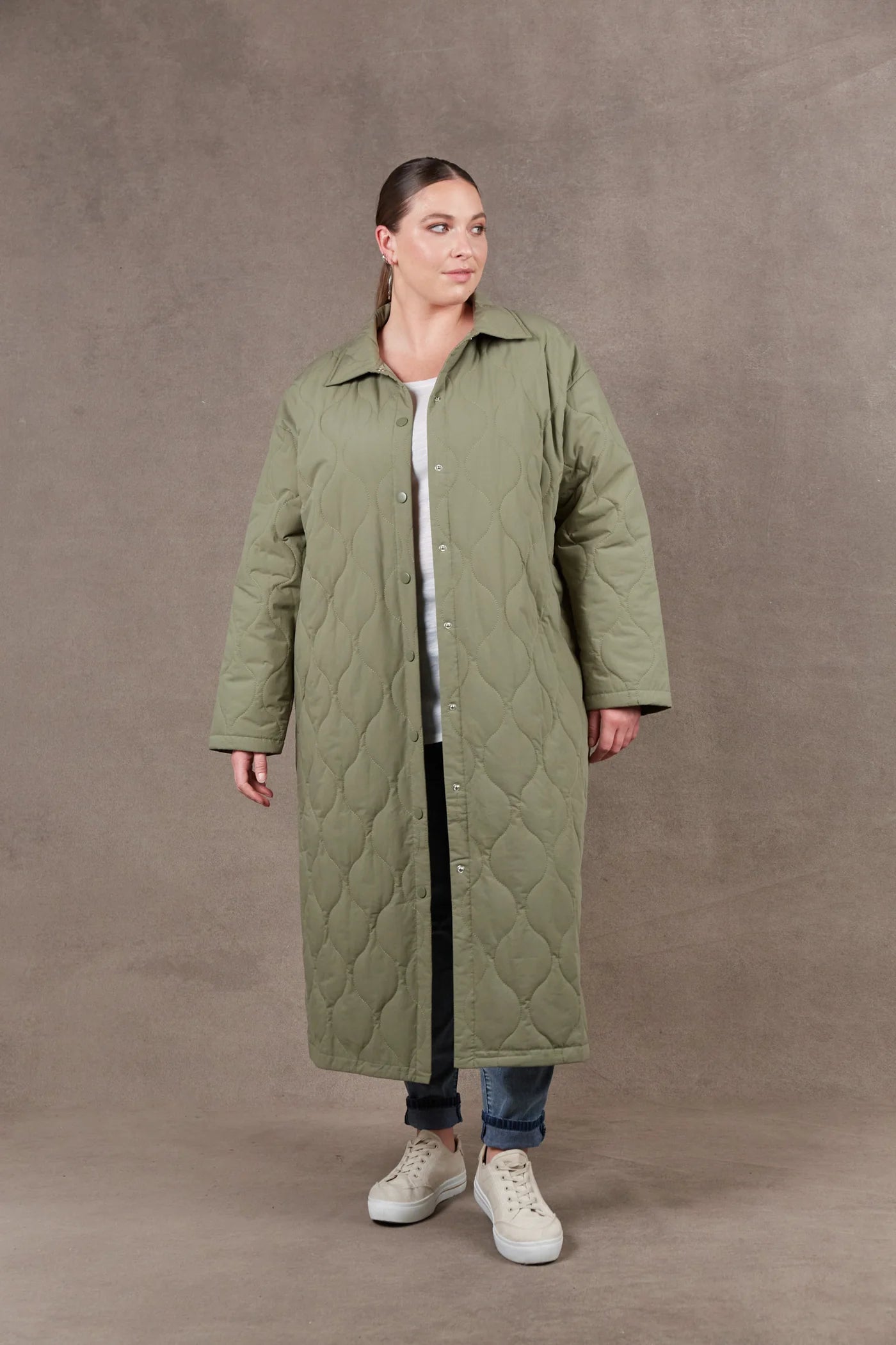 Ribe Quilted Coat  - Sage