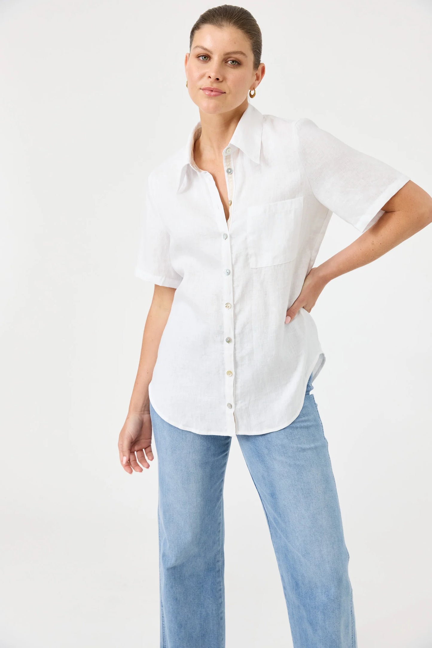 Studio Short Sleeved Shirt - White