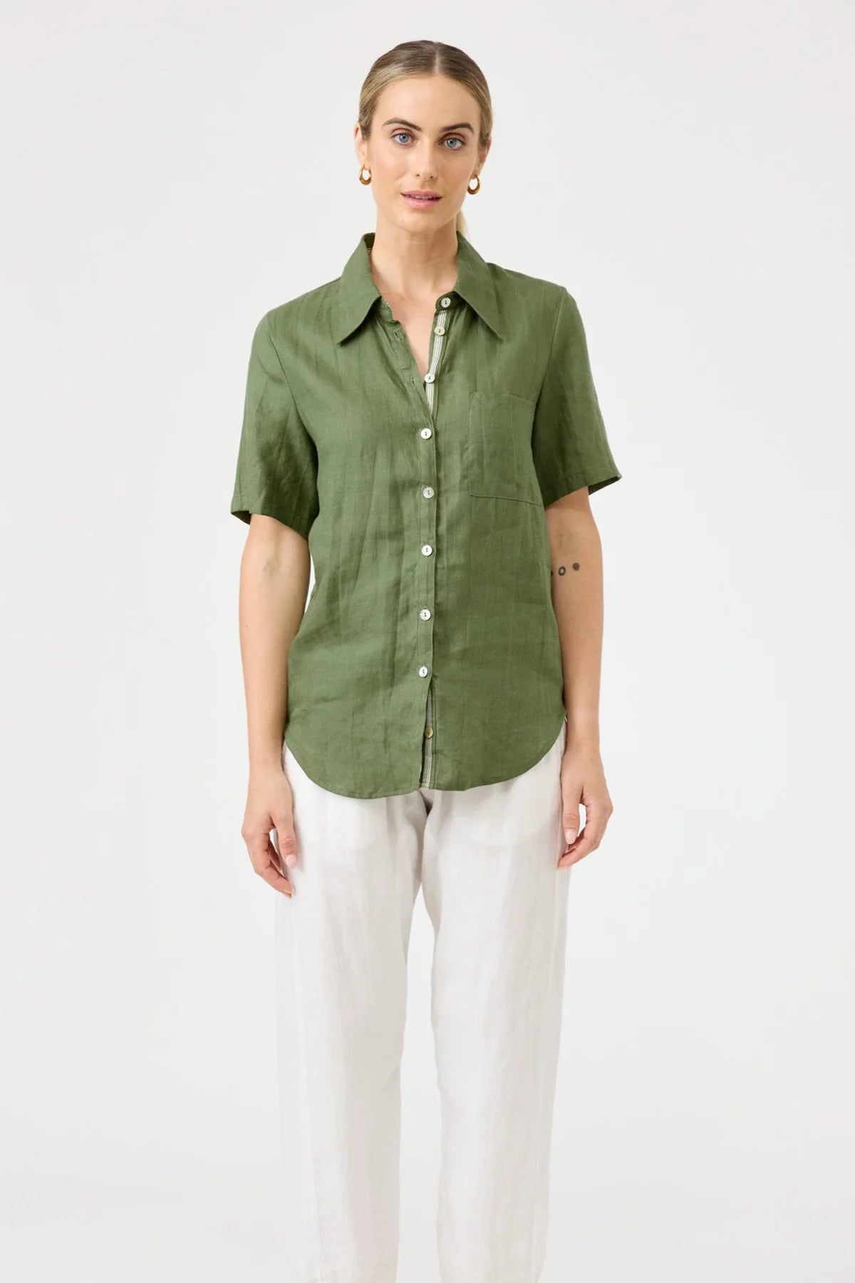 Studio Short Sleeved Shirt - Olive