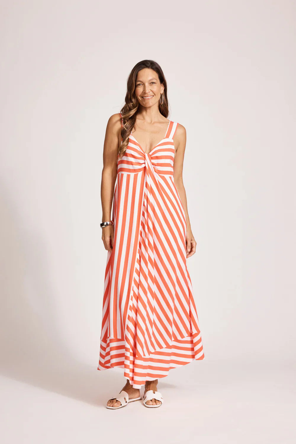 Treville Stripe Tank Maxi Dress - Coral