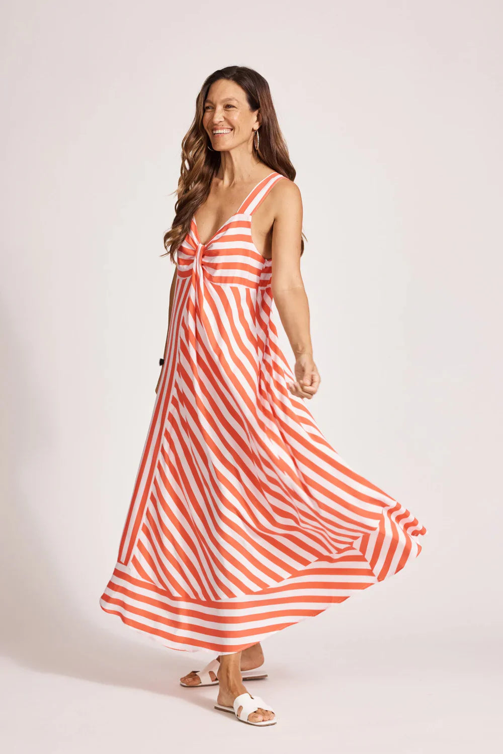 Treville Stripe Tank Maxi Dress - Coral