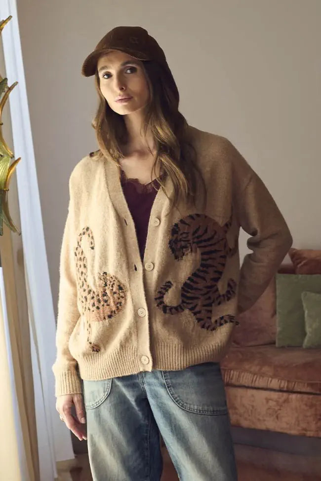 Tiger Cardigan - Maple