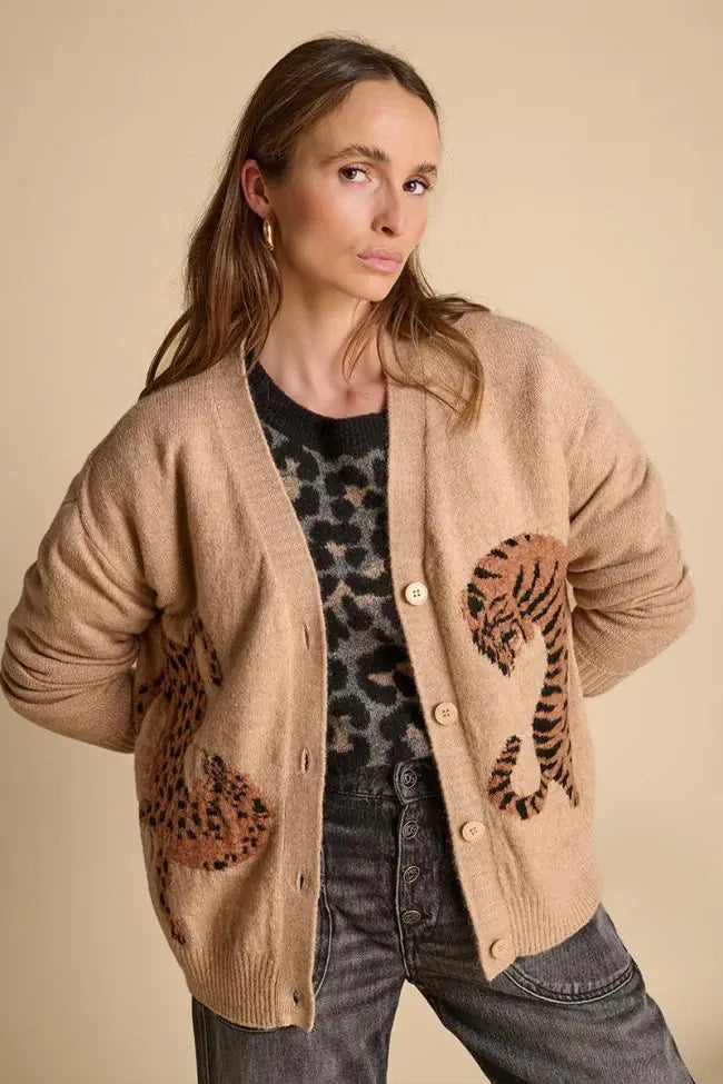 Tiger Cardigan - Maple