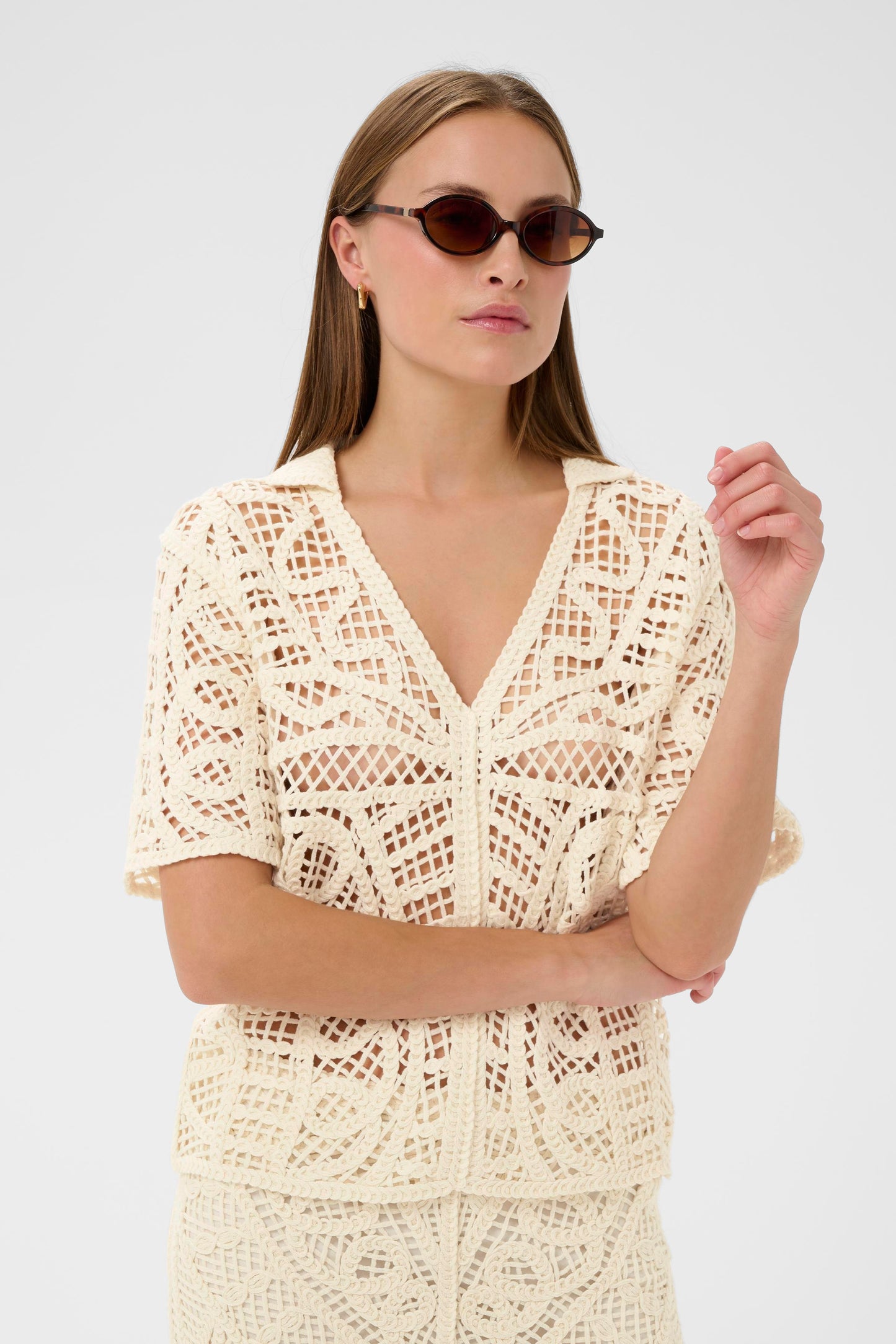 SLAnamy Polo Blouse - Cream