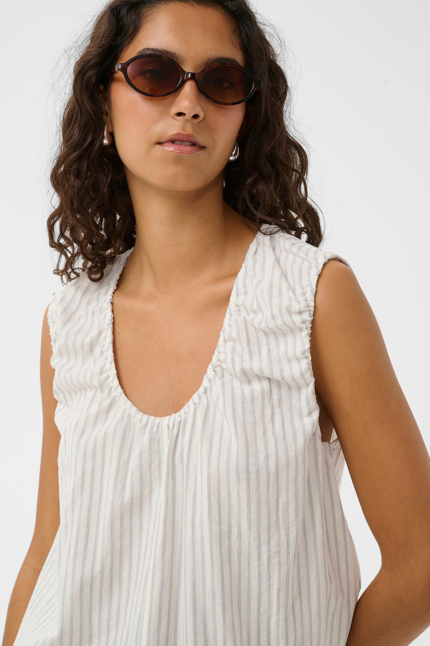 SLCandela Blouse - White & Blue Stripe