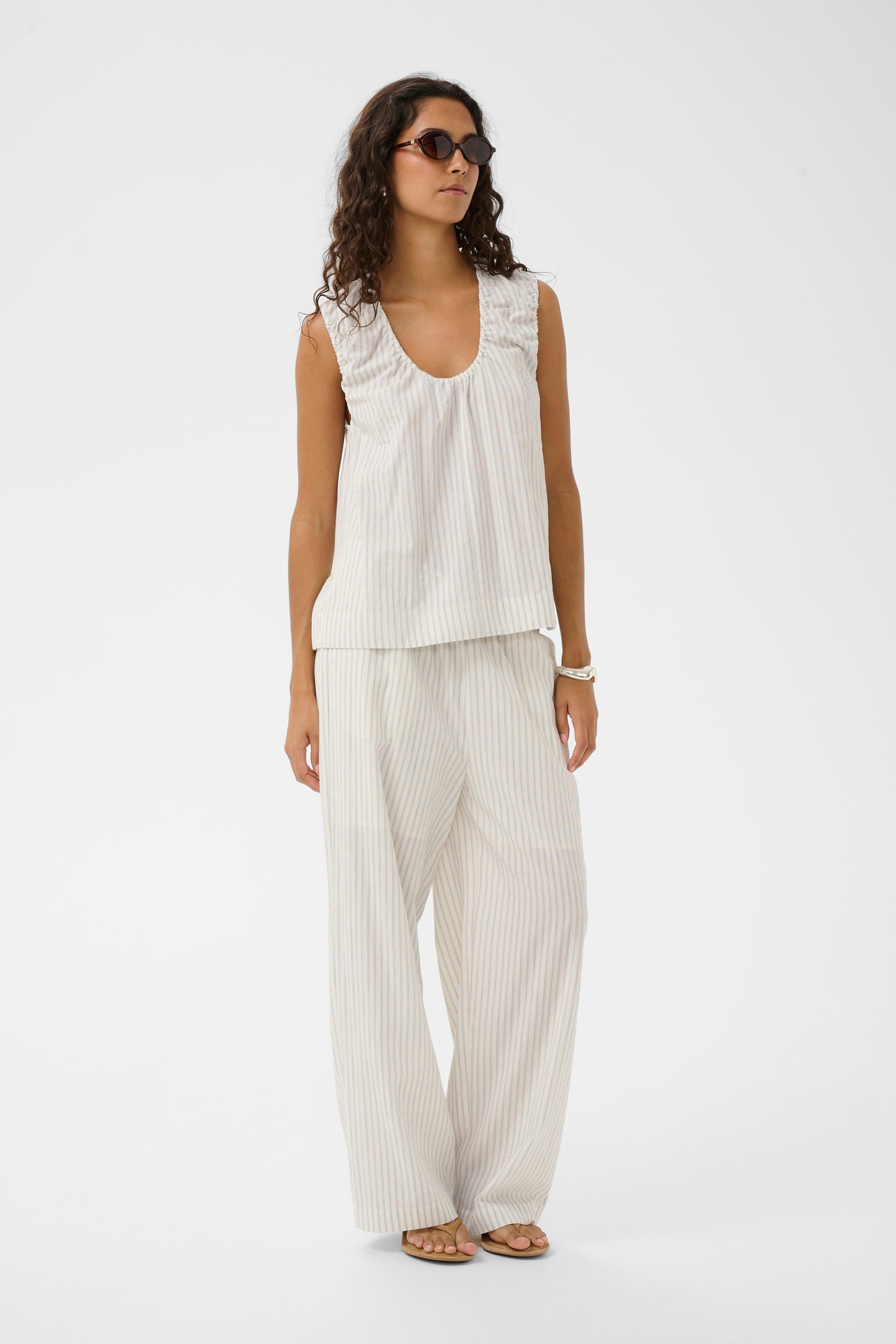 SLCandela Blouse - White & Blue Stripe