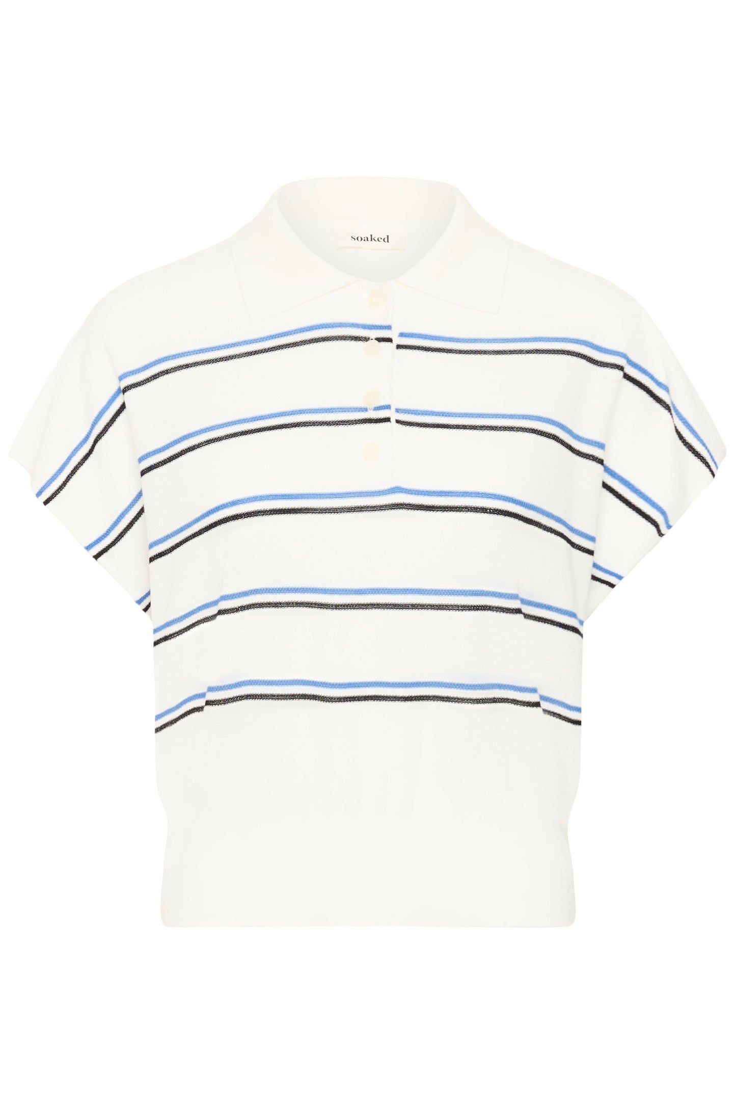 SLElana Striped Polo - White & Blue